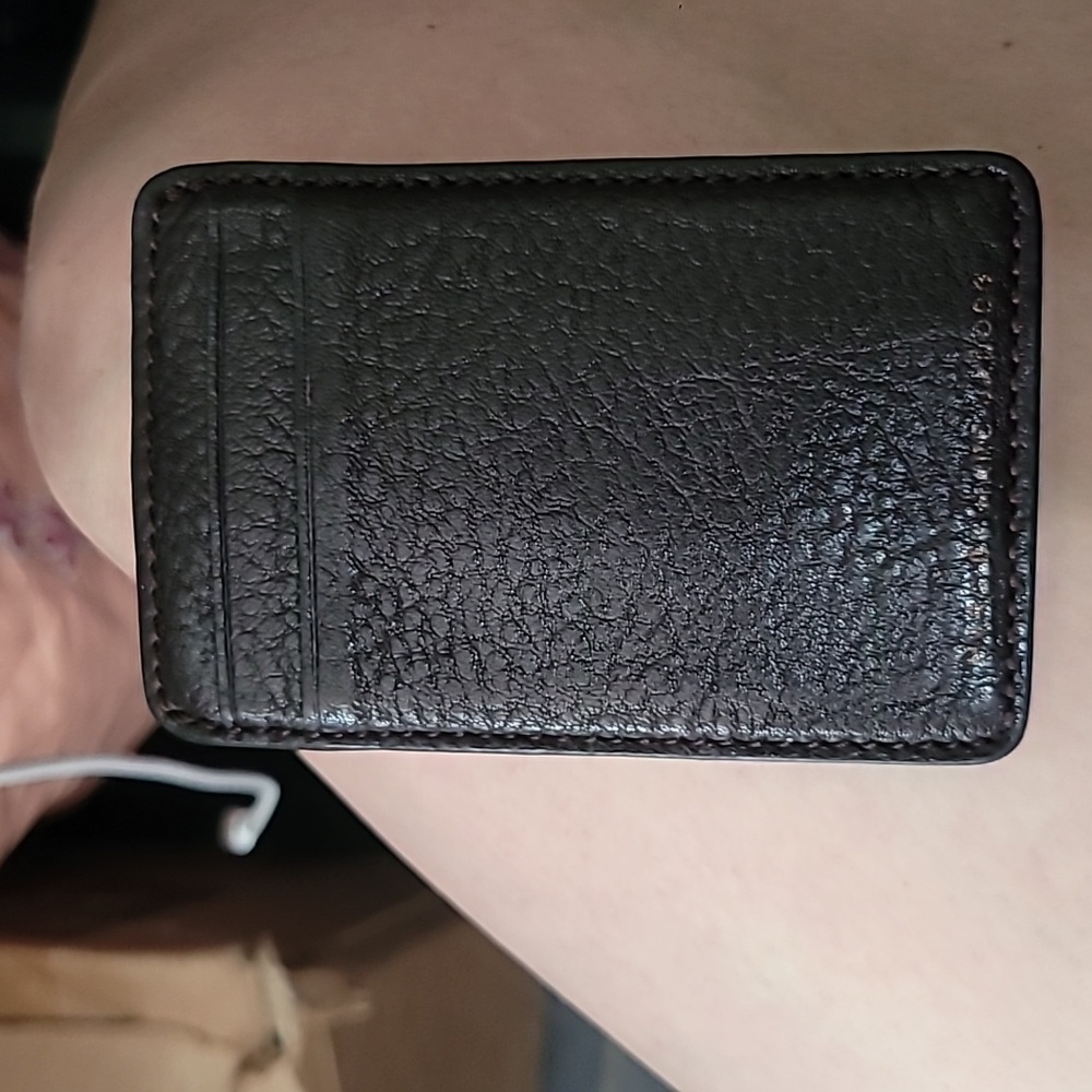 Marc by Marc Jacobs Men’s Clip Card Holder Badge Holder 100% Cow Leather - Picture 4 of 5